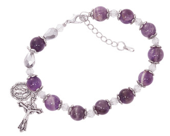 (BR360) AMETHYST STONE ROSARY BRAC