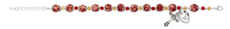 (BR364) RED MARBELINE ROSARY BRACELE