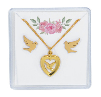 (PES22) GOLD HOLY SPIRIT EARRING/PENDA