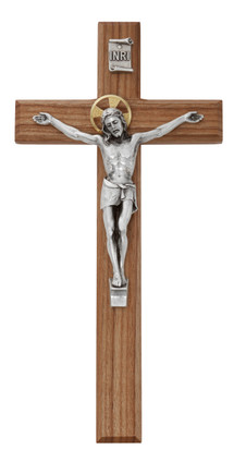 (80-154) 12" WALNUT BEVELED CRUCIFIX