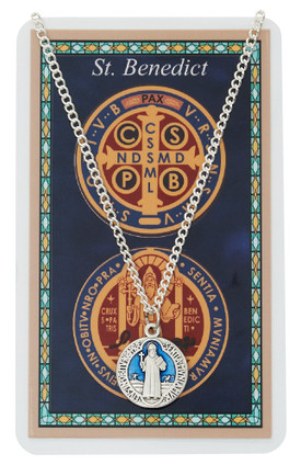 (PSD9468) BLUE ST BENEDICT ON 18" CH 