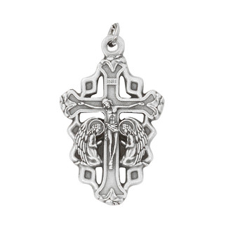 (S8091X) SILVER OX ADORATION CRUCIFIX