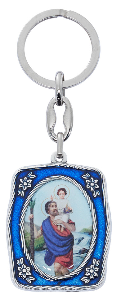 (94-43) ST. CHRISTOPHER BLUE ENAM KEY 