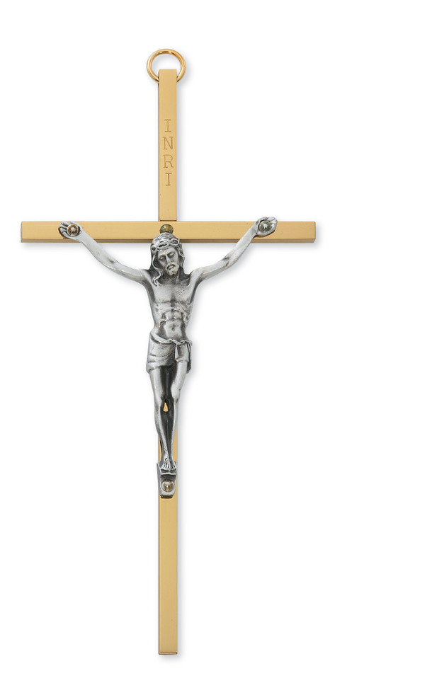 (80-95) 6" BRASS CRUCIFIX