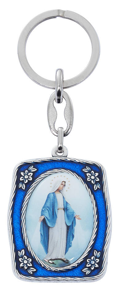 (94-41) MIRAC. BLUE ENAMEL KEY RING