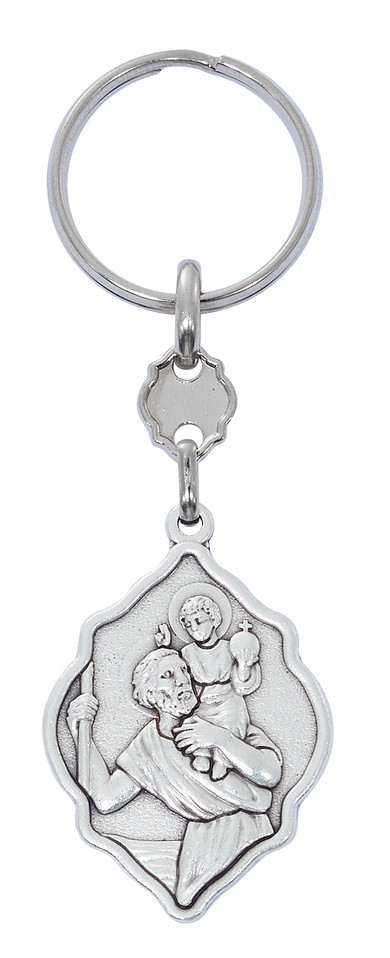 (34-05) ST. CHRISTO SILVER OX KEY RING