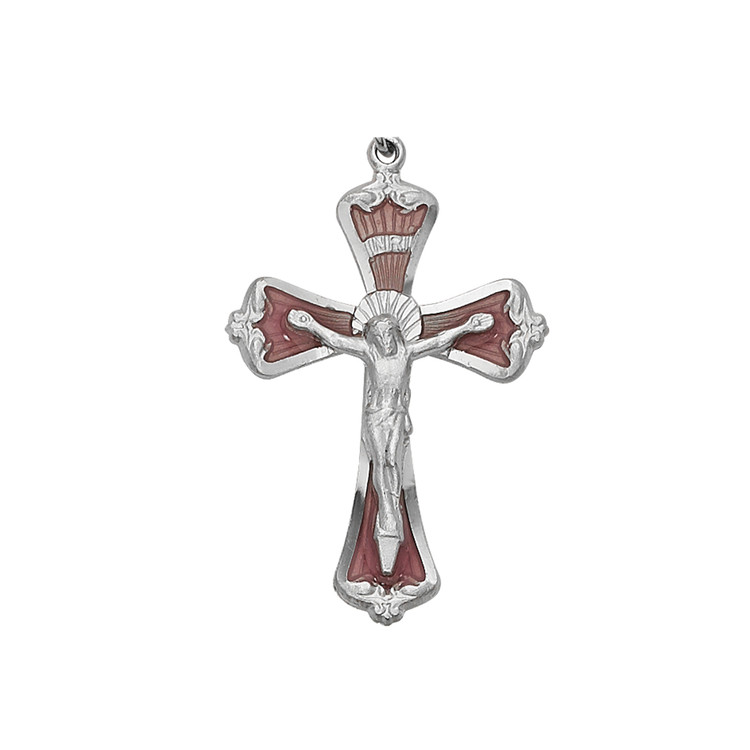 (RC1001X) RF PINK ENAMELED CRUCIFIX