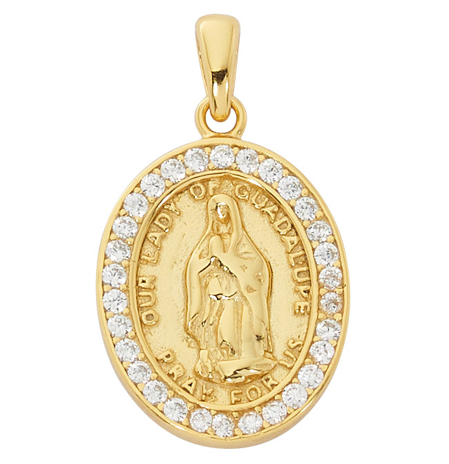 (J703) 18" CH G/SS OVAL GUADALUPE CZ