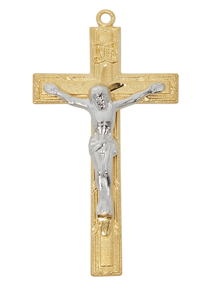 (JT6032) 24" CH G/SS TWO TONE CRUCIFIX 
