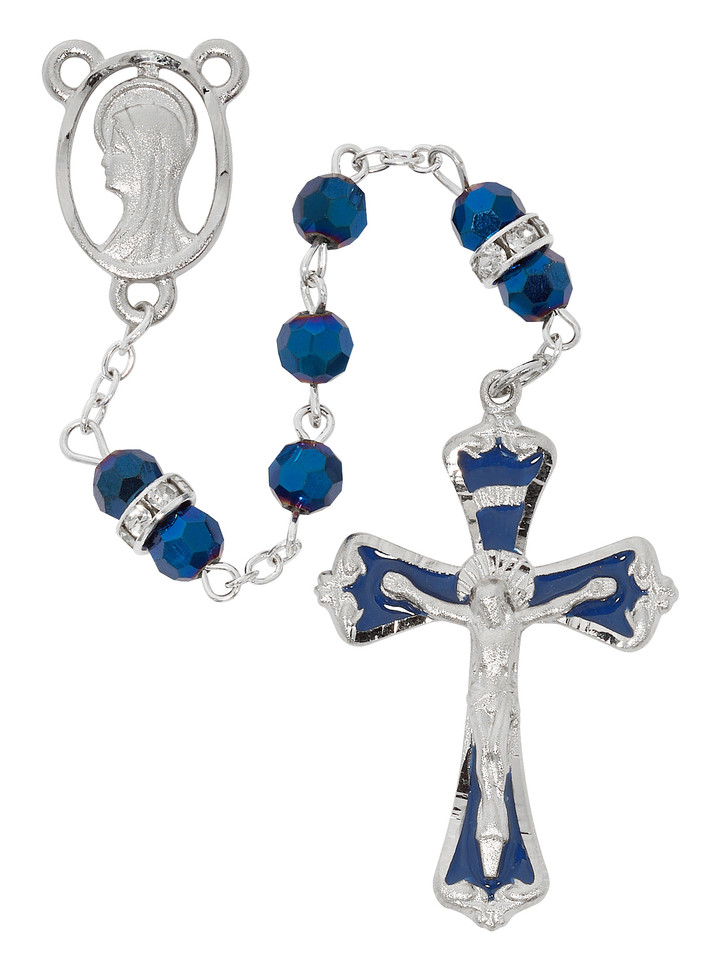 (R976F) 6MM METALLIC BLUE CRYSTAL ROSA