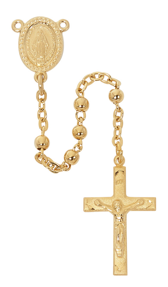 (1-3JG) 3MM GOLD OVER STERLING ROSARY