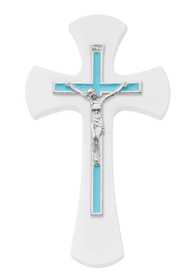 (73-82) 7" WHITE CROSS WITH BLUE CRUCI