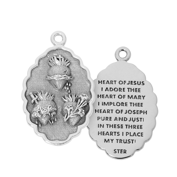 (L664) 20" CH SS 3 HEARTS OF JESUS.