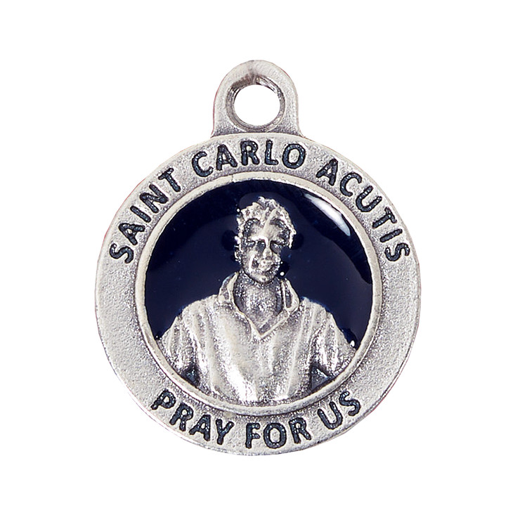 (D665) BLUE EPOXY CARLO ACUTIS MEDAL