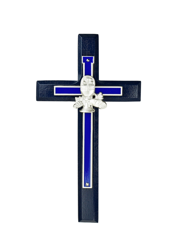 (XT221) 6.75" BLUE COMMUNION CRUCIFIX