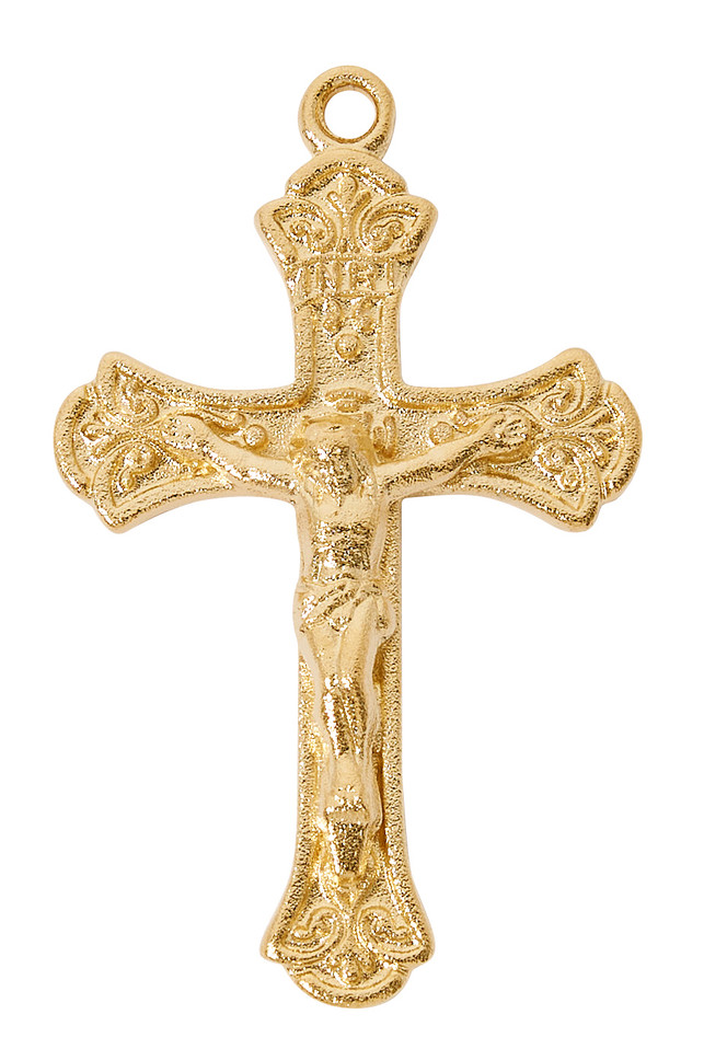 (H5002S) 18" GP PEWT CRUCIFIX,BOXED.