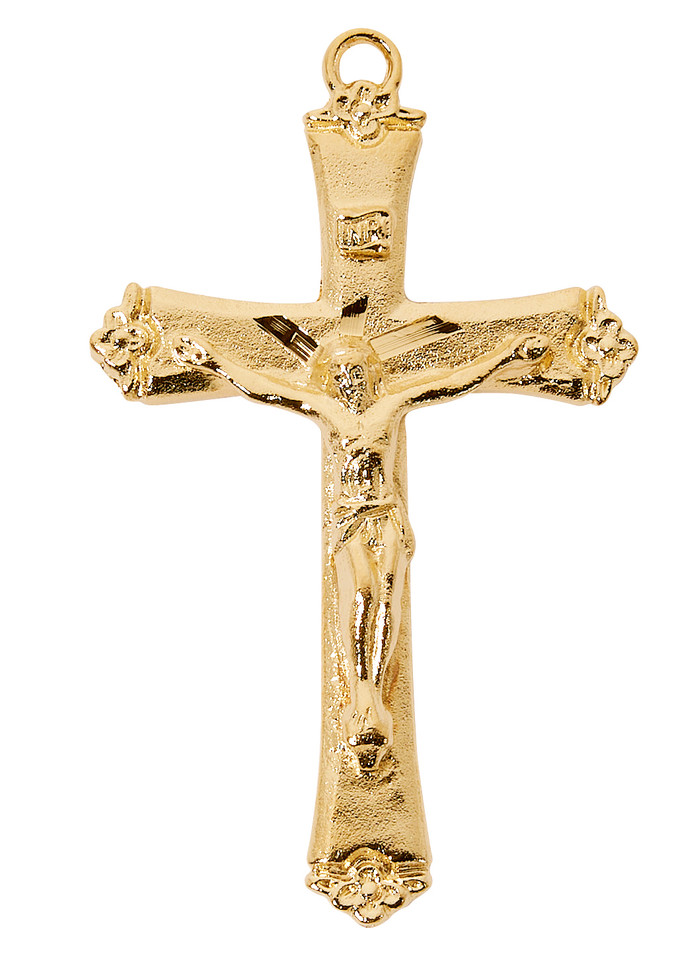 (H8073) 18" GP PEWT CRUCIFIX,BOXED.