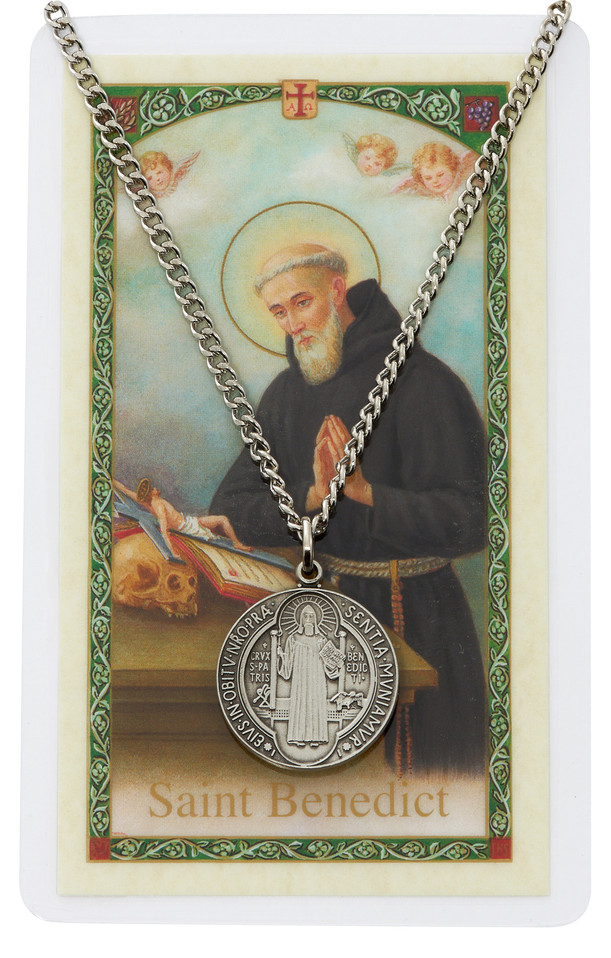 (PSP2514BN) ST. BENEDICT SPANISH PRAY CARD