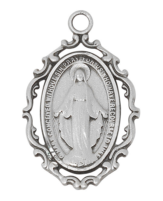 (D621MI) 18" CH PEW MIRACULOUS MEDAL