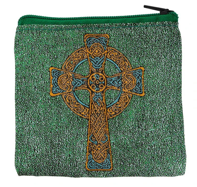 (RP33) CELTIC CROSS ROSARY POUCH