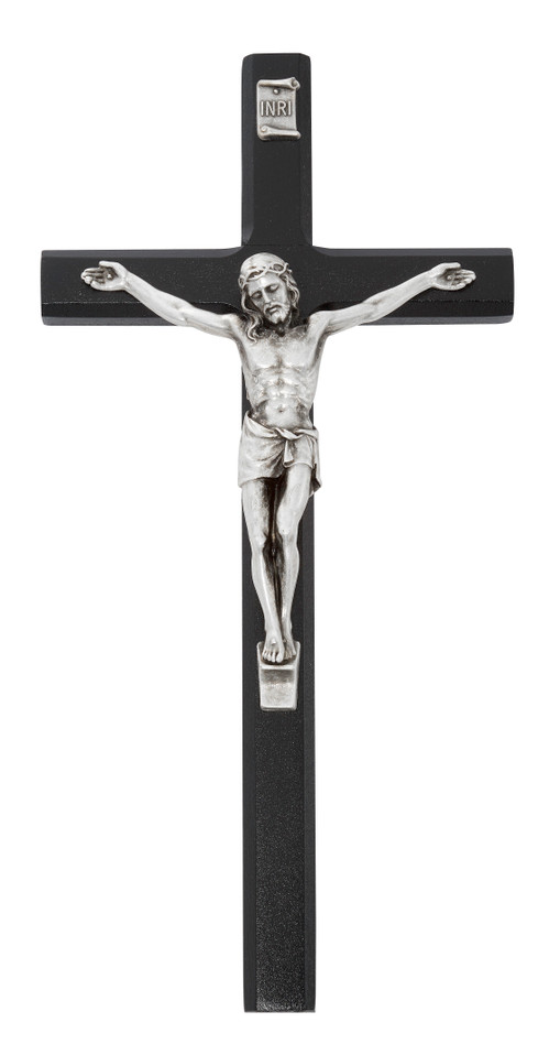 (80-184) 10" BLACK CRUCIFIX, BAGGED