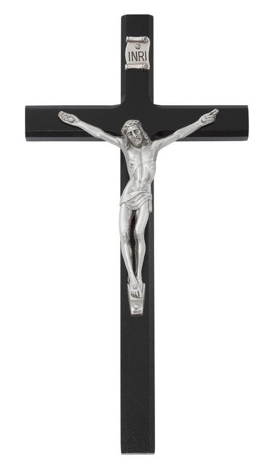 (80-184) 10" BLACK CRUCIFIX, BAGGED