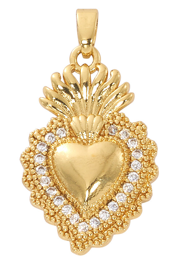 (H106) GOLD PLATE CRYSTAL S.H HEART