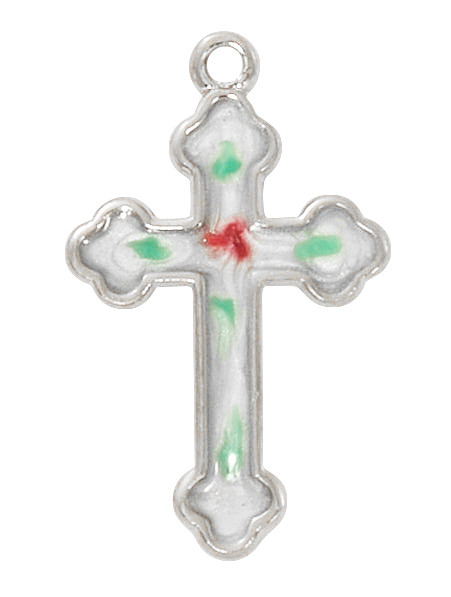 (L9321) 16-18" CH SS CLOISONNE CROSS