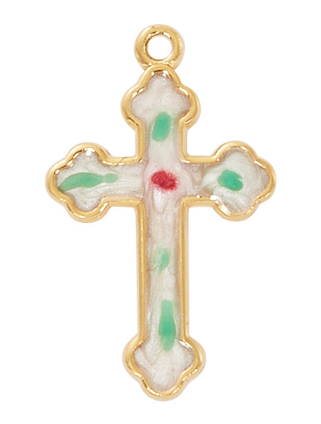 (J9321) 16-18" CH G/SS CLOISONNE CROSS