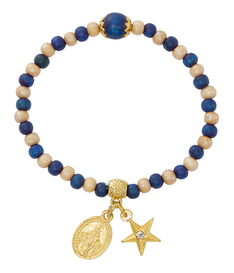 (B1072C) BLUE & TAN STRETCH BRAC WITH 