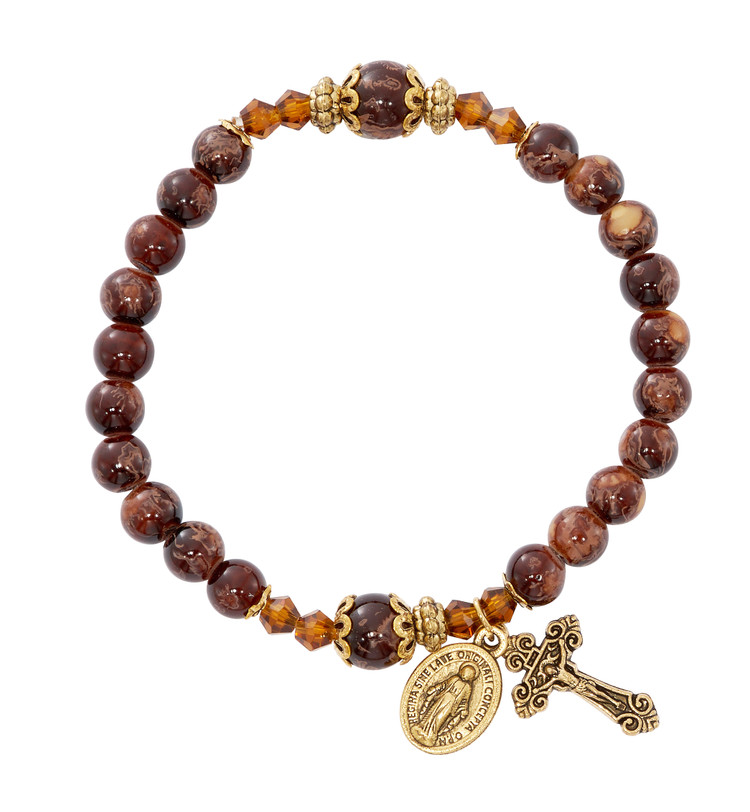 (B1065C) GOLD BROWN MARBELINE STRETCH 