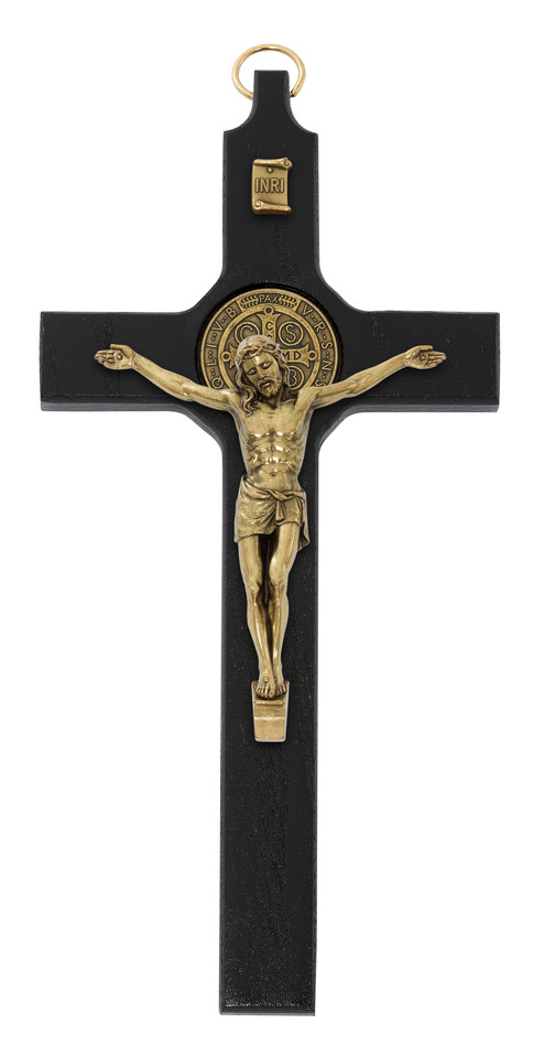 (80-217) 8" BLACK ST. BENEDICT CRUCIFIX