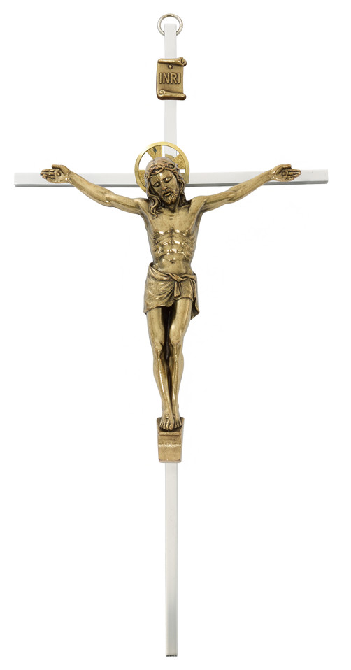 (80-220) 10" SILVER TONE CRUCIFIX