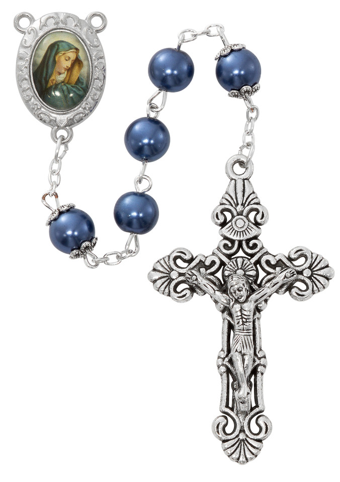 (P667F) 8MM BLUE PEARL O.L. OF SORROWS