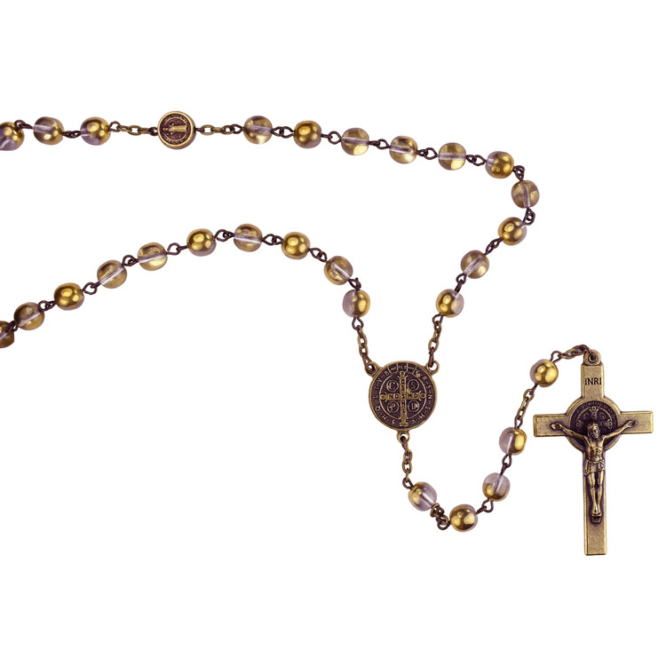 (R1034HF) ANTIQUE GOLD ST. BENEDICT RSRY
