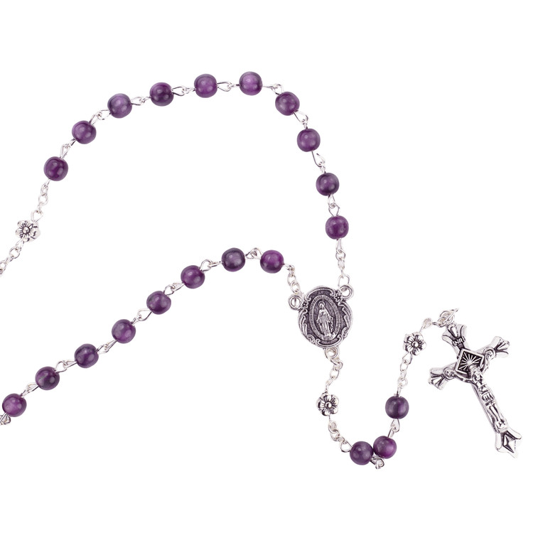 (P675X) 6MM PURPLE WITH FLOWER O.F.
