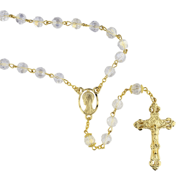 (R1027HF) GP 8MM CRYSTAL ROSARY
