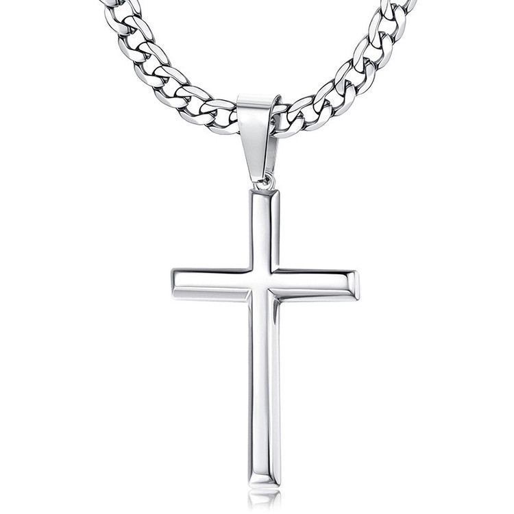 (RC120) STAINLESS STEEL POLISHED CROSS