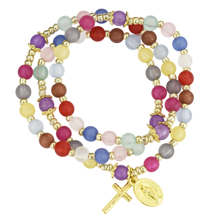 (B1075C) TWISTABLE MULTI-COLOR ROSARY