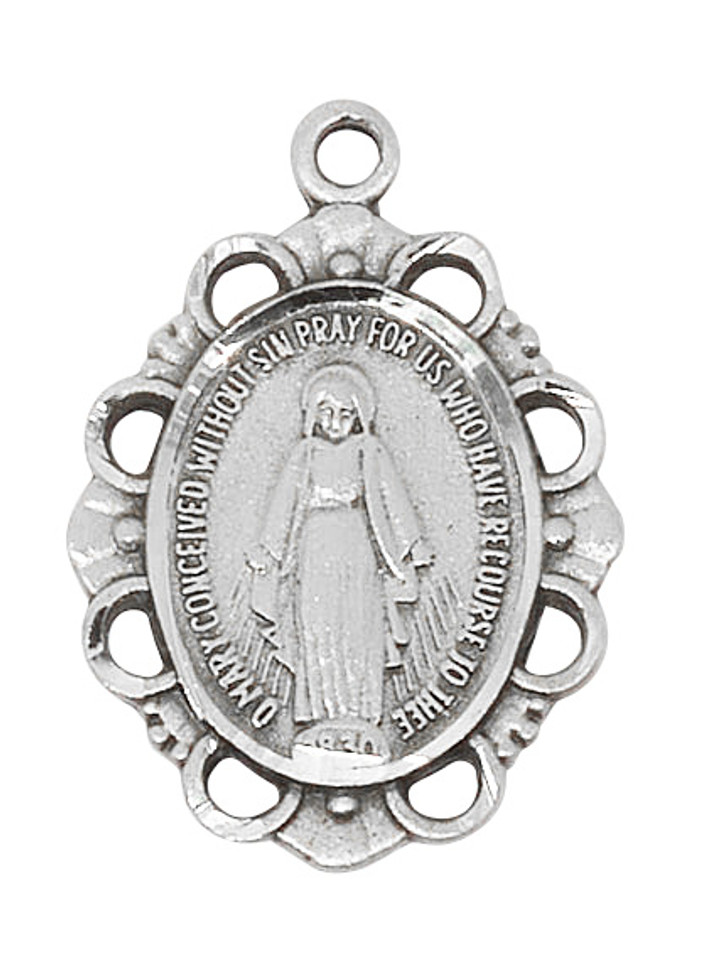 (AN572) 18" CH PEW MIRACULOUS MEDAL