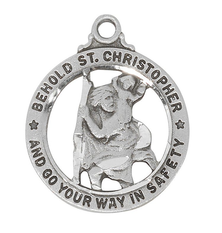 (AN604) 20" CH PEW ST. CHRISTOPHER