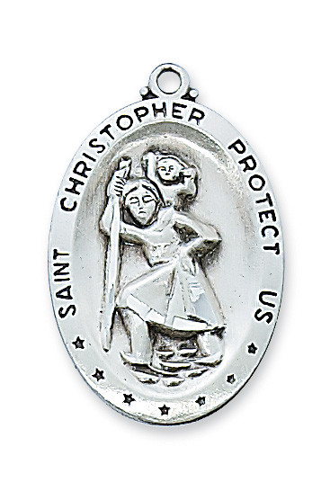 (D336CH) 24" CH PEWTER ST CHRISTOPHER