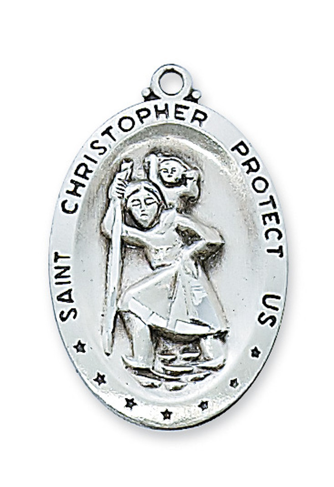 (D336CH) PEWTER ST CHRISTOPHER MEDAL