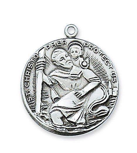 (D356) 24" CH PEWTER ST CHRISTOPHER 