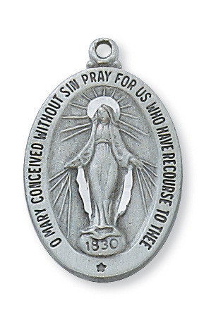 (D461MIC) PEWTER MIRACULOUS MEDAL WITH