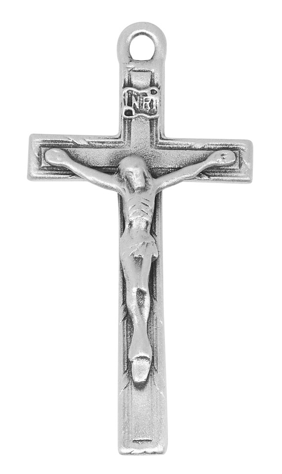 (D6032) 24" CHAIN PEWTER CRUCIFIX