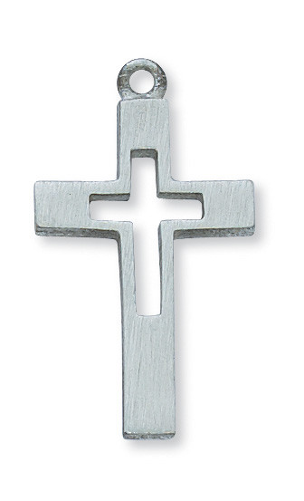 (D617) PEWTER CROSS WITH 18" CHAIN