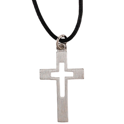 (D617LC) PEWTER CROSS ADJ CORD/CARD