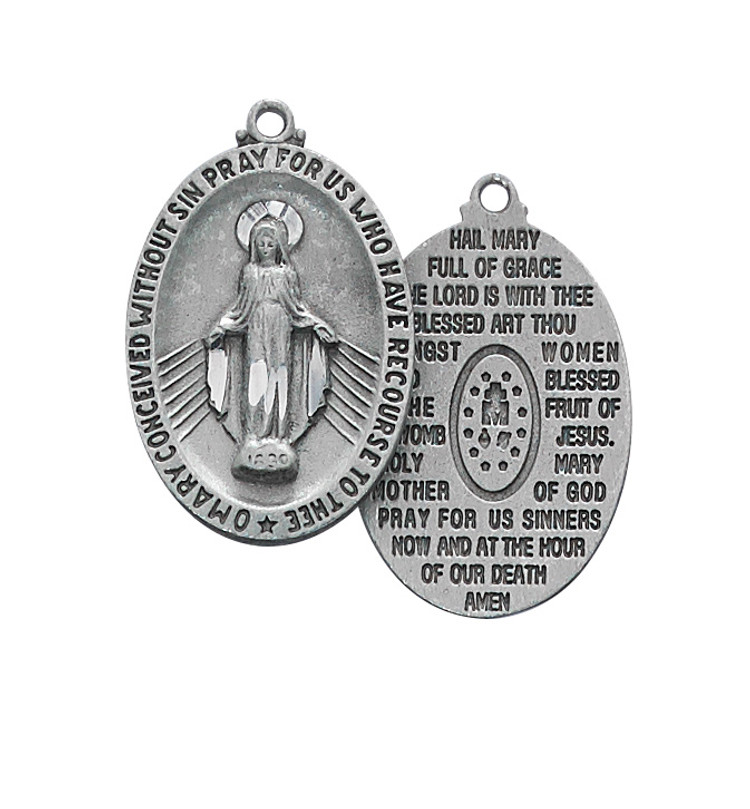 (D646) PEWTER MIRAC HAIL MARY MEDAL