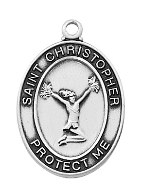 (D676CL) PEWTER GIRL CHEERLEADING MEDAL